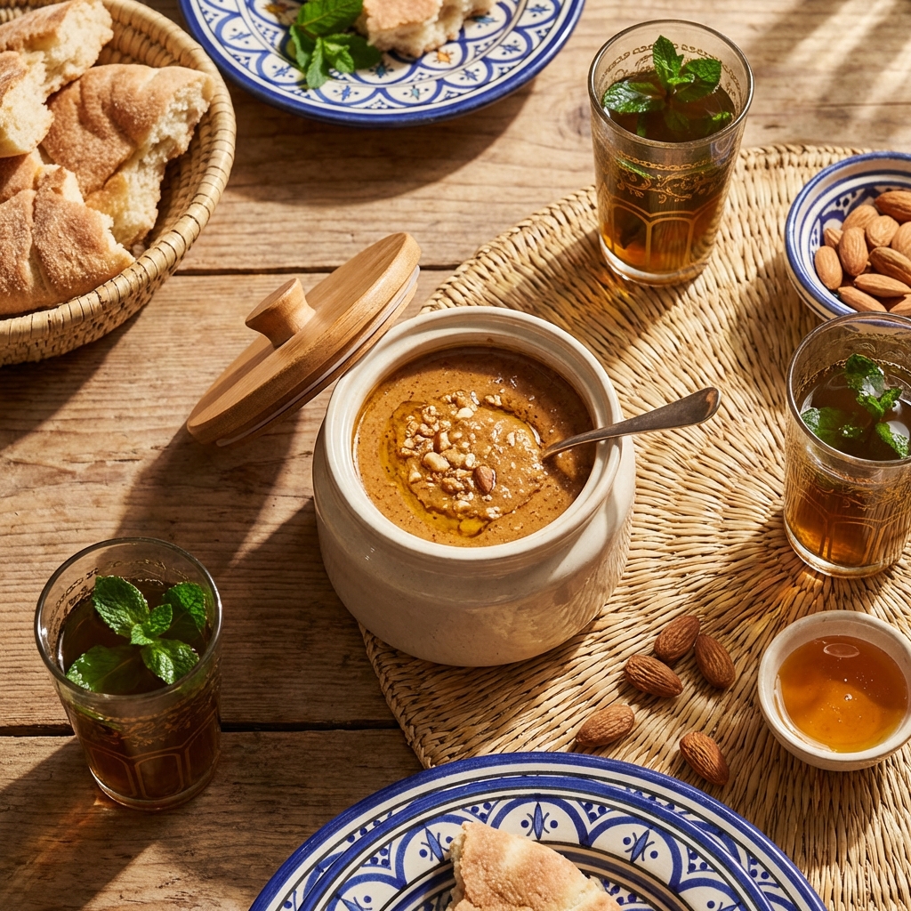 Table lifestyle avec thé à la menthe